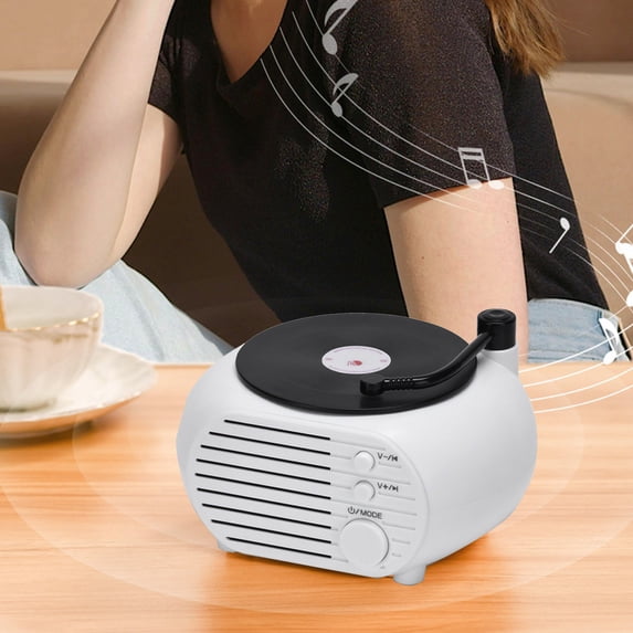 Naxoaeo Vinyl Record Player with Build in Speakers Vintage Portable Turntable Supports Bluetooth Receiver USB Input,5W Bluetooth 5.3 USB