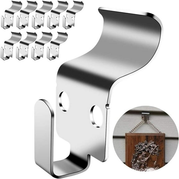 Naxoaeo Vinyl Siding Hooks, Heavy Duty Stainless Steel Vinyl Siding Hangers, No Hole Needed Low Profile Siding Clips for Hanging Wreath, Outdoor Christmas Decorations
