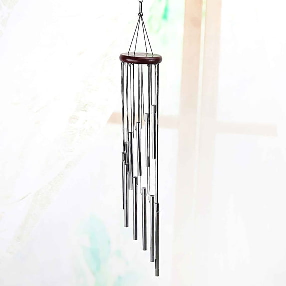 Naxoaeo Wind Chimes Original Amazing Grace Chime, Wind Chimes for Outside, Outdoor Decor for Your Patio, Porch, and Garden, Memorial and Sympathy Chime, Silver Chime