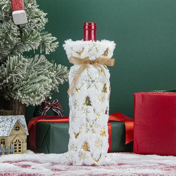 Naxoaeo Wine Christmas Bag，Wine Bottle Gift Bag with Drawstring, Reusable Wine Bottle Covers for Xmas Christmas Wedding Birthday Holiday Party Decoration