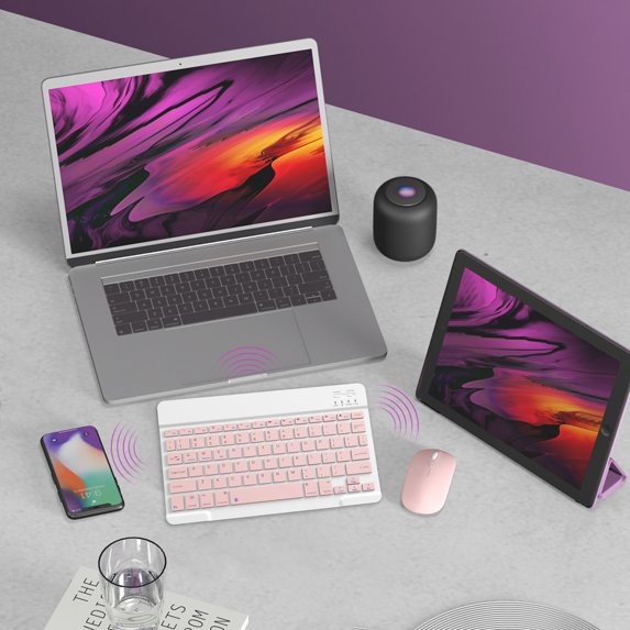 Naxoaeo Wireless Keyboard and Mouse Combos, Bluetooth Keyboard & Mouse Portable BT Wireless Keyboard & Mouse For Android PC Tablet