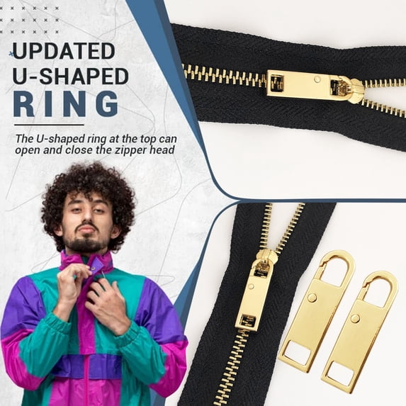 Naxoaeo Zipper Pull, Universal Zipper Pull Replacement Kit, Heavy Duty Zipper Pull Replacement for Luggage Suitcases - Larger Stronger Detachable Zipper Pullers Repair Easy to Use