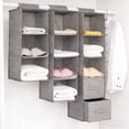 thumbnail image 1 of Naxoaeo Foldable Hanging Shelf Organizer, Closet Storage Rack for Kids Baby Clothes, Large Capacity Hanging Shelves for Nursery Dorm Room, Fabric Organizer, Gray, 1 of 6