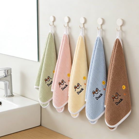 Naxoaeo Kids Towels, Cotton Thick and Super Absorbent, Cartoon Face Towels & Hand Towels for Children, Soft Baby Towels for Bath, Hair Drying, 19.6x9.8 inch