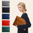 thumbnail image 1 of Naxoaeo PU Leather Document Holder, Large Capacity File Folder for A5, Holds 100 Sheets, Business Portfolio Organizer with Magnetic Button, Waterproof Durable Padfolio, for Office Home Supplies, 1 of 7