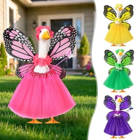 Naxoaeo Porch Goose Outfit Set, 23 inch Goose Clothes Costume, Weather Resistant Holiday Decoration for Lawn Garden Yard, Gift