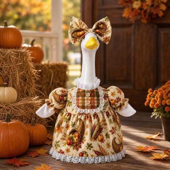 Naxoaeo Porch Goose Outfit Set, 23 inch Goose Clothes Costume, Weather Resistant Holiday Decoration for Lawn Garden Yard, Gift