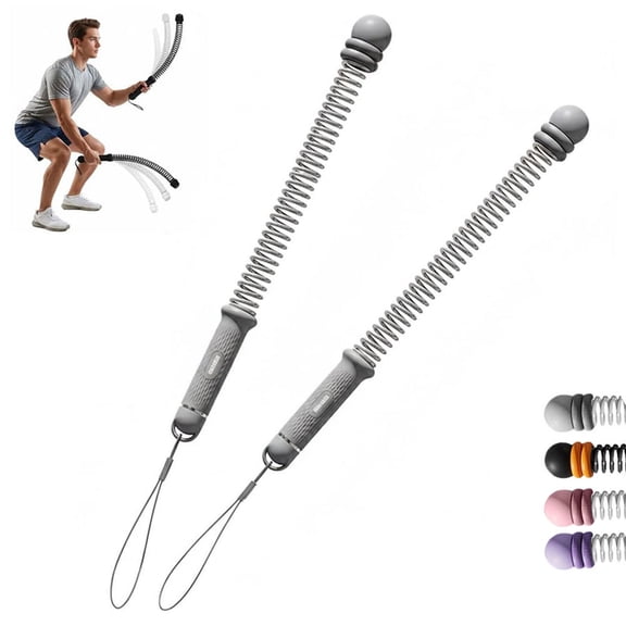 Naxoaeo Portable Rope, Folding Fitness Training Rope with Springs, 13 Exercises HIIT Home Gym Equipment, Full Body Strength Cardio Workout, Adjustable Resistance, 1 Pair