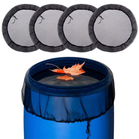 Naxoaeo Rain Barrel Mesh Cover, Reusable Water Barrel Filter, Debris Screen with Drawstring, Polyester Rainwater Tank Strainer, for Garden Outdoor, Practical Gift
