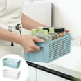 thumbnail image 1 of Naxoaeo Small Plastic Storage Basket, Hollow Rectangular Organizer Bin with Handles, Stackable Multipurpose Container for Snacks, Pantry, Bathroom, Home Kitchen, Practical Gift, 1 of 7