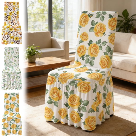 Naxoaeo Stretch Dining Chair Cover, High Elastic Polyester Slipcover with Anti-Slip Strap, Universal Fit Seat Cover for Home, Hotel, Kitchen, Washable & Wrinkle Resistant, Practical Gift