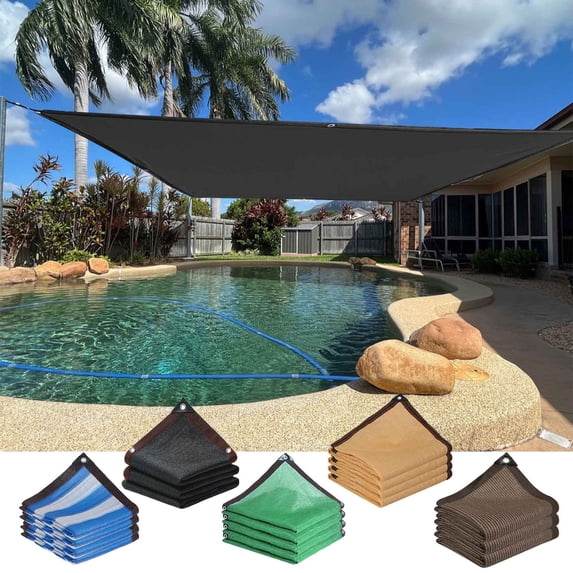 Naxoaeo Sun Shade Sail, Rectangle UV Block Outdoor Canopy, Patio Garden Shade Cloth, UV Protection Waterproof for Backyard Pool, 78.7x78.7 inch