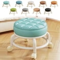 thumbnail image 1 of Naxoaeo Swivel Rolling Stool, Plastic Low Stool with Wheels, Multi-Purpose Movable Seat for Living Room, Bedroom, Step Stool for Shoes, Compact Lightweight Stool, 1 of 7