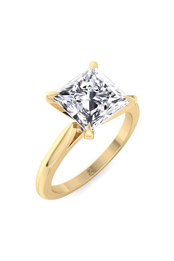 Naxos - Moissanite Princess Cut Lab Diamond Solitaire Engagement Ring