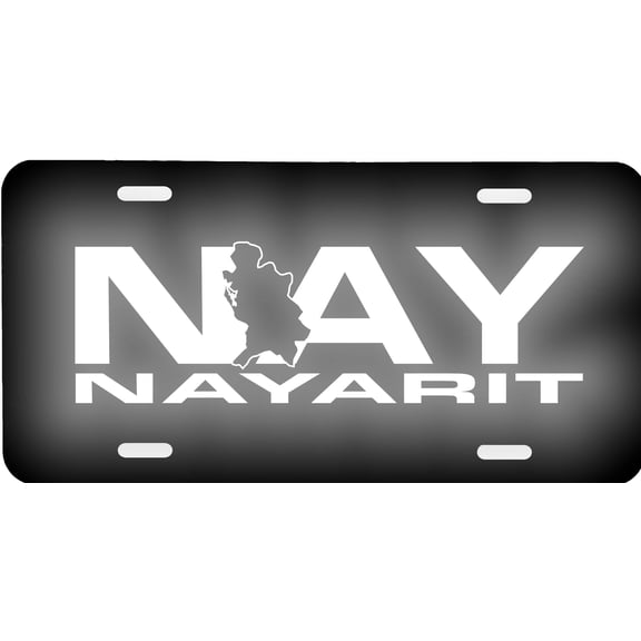 Nayarit Mexico Aluminum Vanity License Plate, 6'' x 12'' Reflective Lettering & Graphics, Tourist Souvenir Gift Sign