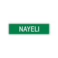 thumbnail image 1 of Nayeli Girls Children Name Letter Printed Plaque Decoration Indoor Outdoor Unique Label Wall Novelty Aluminum Metal Sign 4"x13.5", 1 of 1