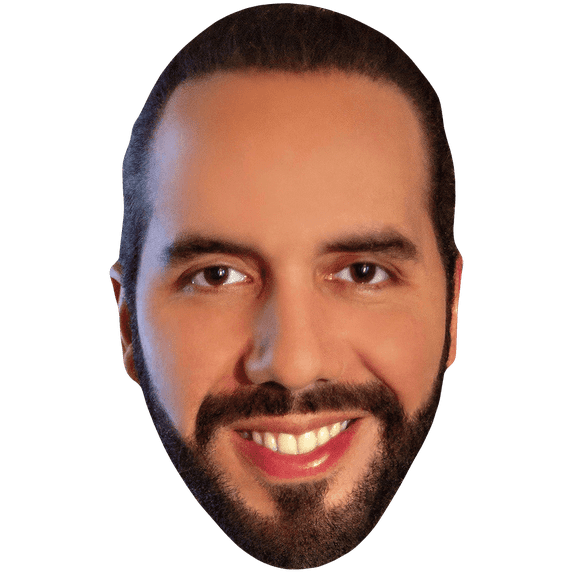 Nayib Bukele Ortez (Grin) Celebrity Mask, Flat Card Face, Fancy Dress Mask