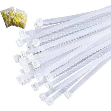 10-Pack Tiger Ties USA 12" White Nylon Zip Ties – 120lb Tensile, UV Stable, Made In USA