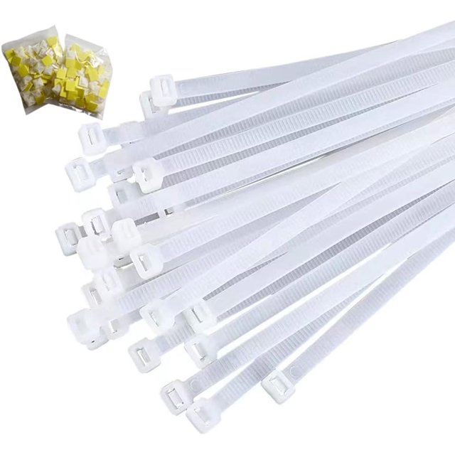 10-Pack Tiger Ties USA 12" White Nylon Zip Ties – 120lb Tensile, UV Stable, Made In USA