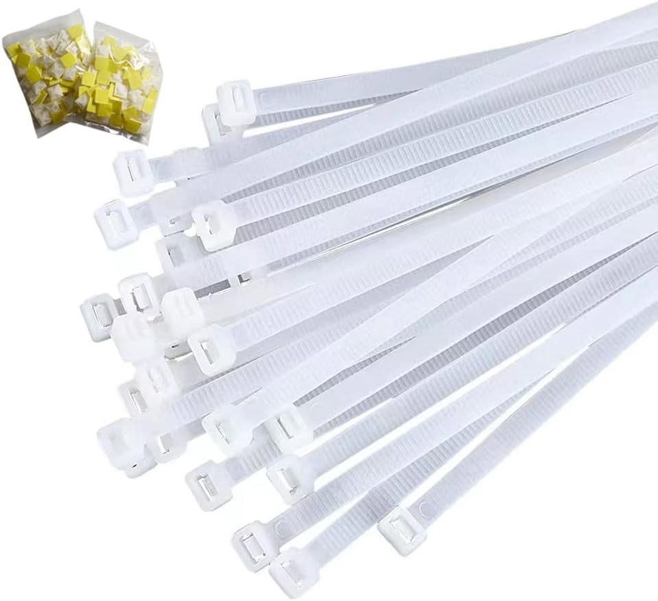 100 USA Made TOUGH TIES 6" Zip Ties | 40lb Tensile Strength Nylon Cable Ties White