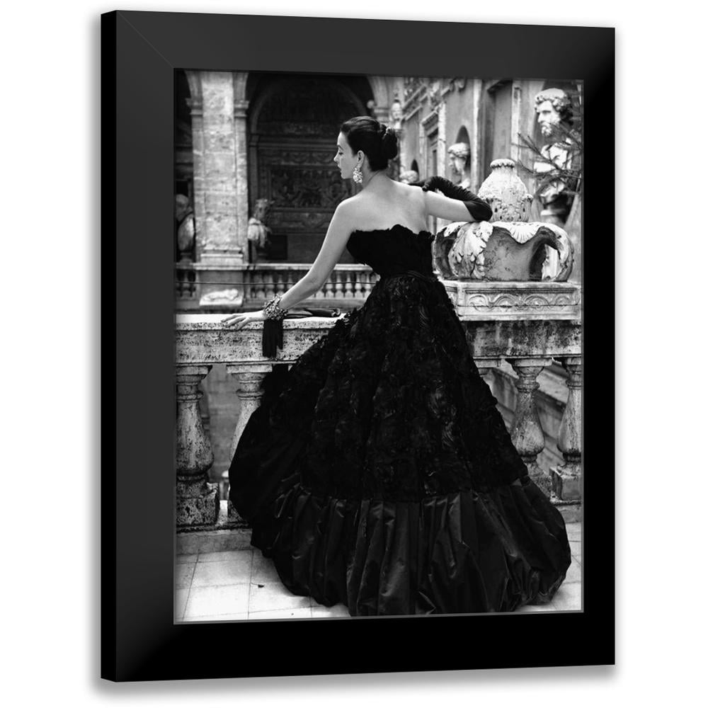 Naylor, Genevieve 12x14 Black Modern Framed Museum Art Print Titled - Black Evening Dress Roma 1952 Naylor, Genevieve 12x14 Black Modern Framed Museum Art Print Titled - Black Evening Dress Roma 1952