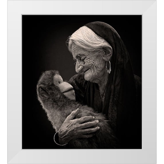 Nayyer Reza, Sayyed 26x29 White Modern Wood Framed Museum Art Print Titled - Companions