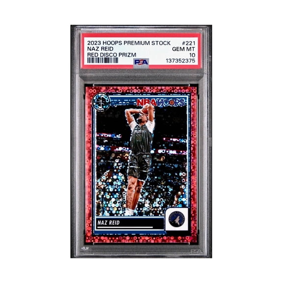 Naz Reid 2023 Panini Hoops Premium #221 59/149 Red Disco Prizm PSA 10 Gem Mint