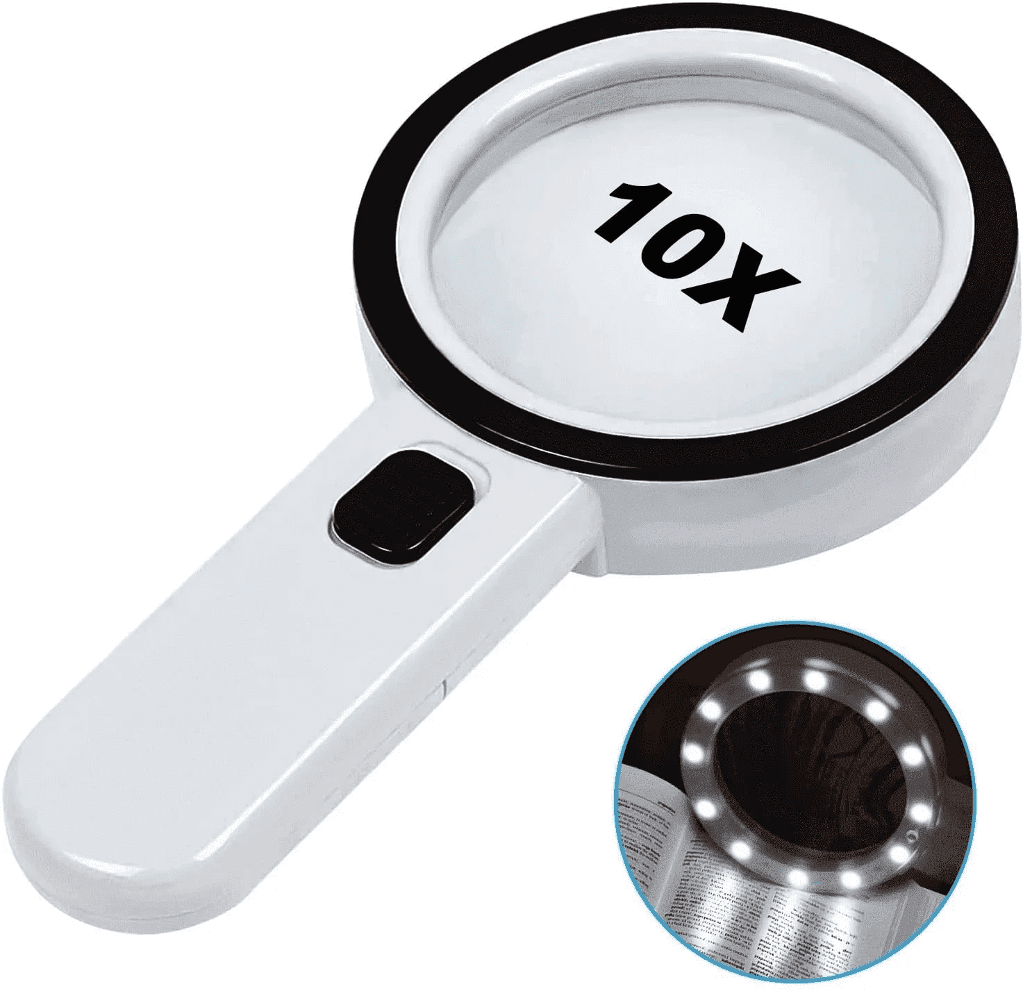 LED Pocket Magnifier 3X Lighted Wallet Size Magnifying Glass