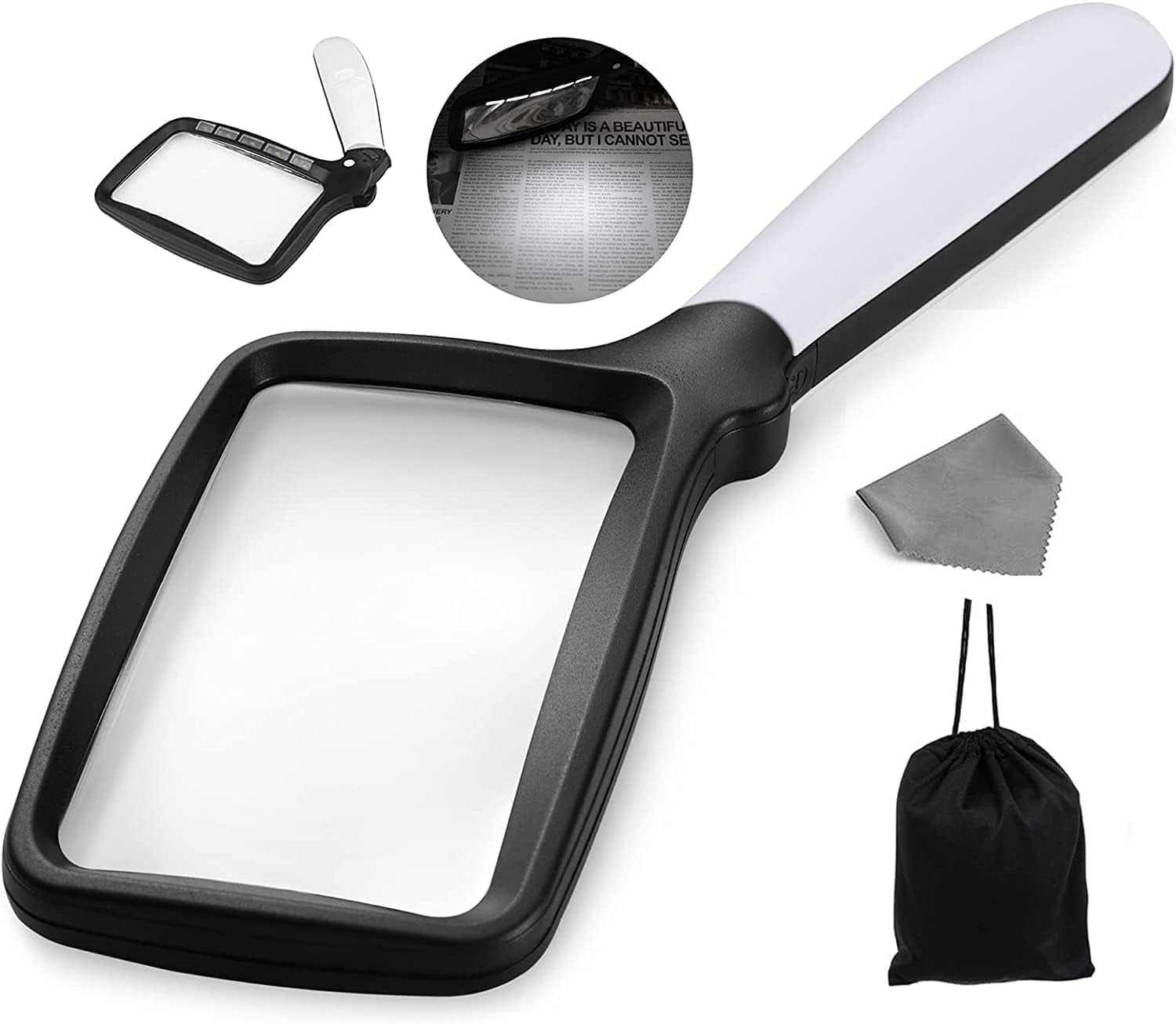 Nazano Easy Hold Large Screen Magnifying Glass With Light