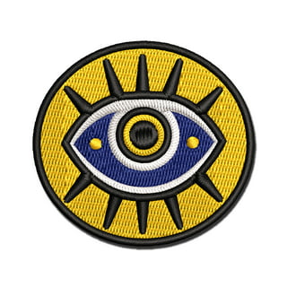 Evil Eye Protection Embroidered Iron On Patch Applique, Blue