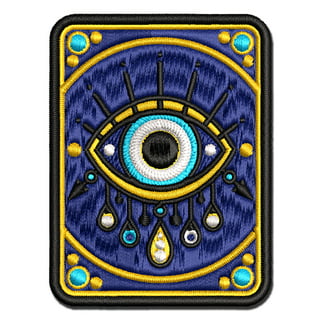 Large Iris Evil Eye Nazar Charm Multi-Color Embroidered Iron-On Patch  Applique