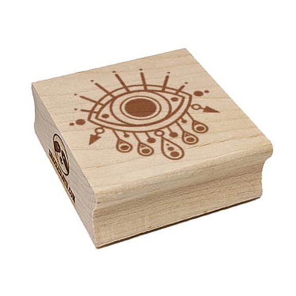 Nazar Evil Eye Ward Protection Symbol Charm Curse Magic Square Rubber Stamp Stamping Scrapbooking Crafting - Small 1.25in
