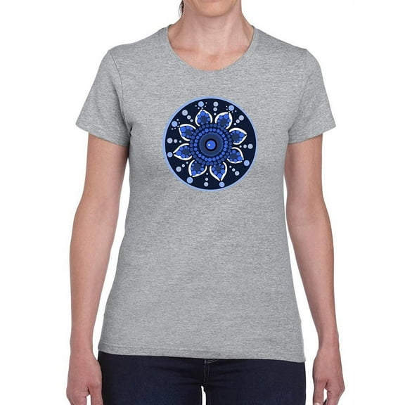 Nazar Eye Dots Flower Wt Shaped T-Shirt Women -Image by Shutterstock, Female Small