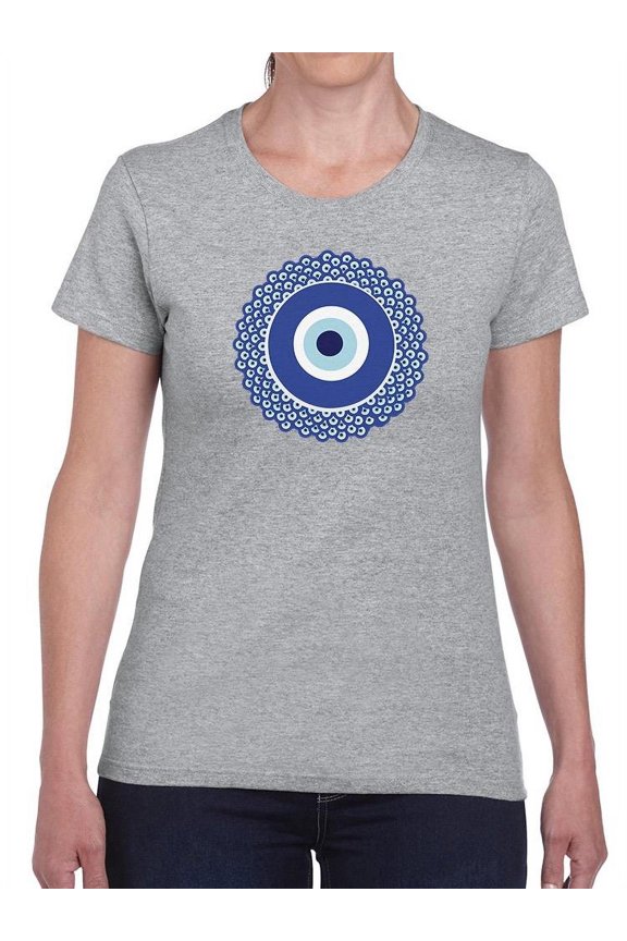 Nazar Eye Multiple Eyes Wt Shaped T-Shirt Women -Image by Shutterstock, Female XX-Large