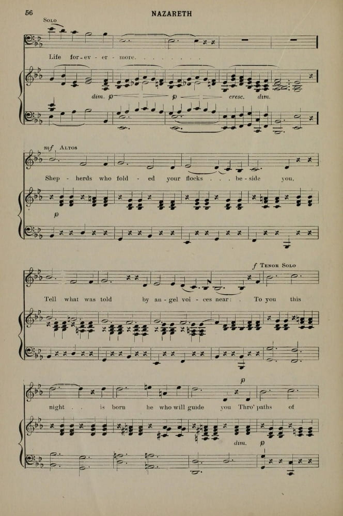 Nazareth 3 Chas Gounod Christmas Carols & Hymns 1910 Canvas Art - (18 x 24)