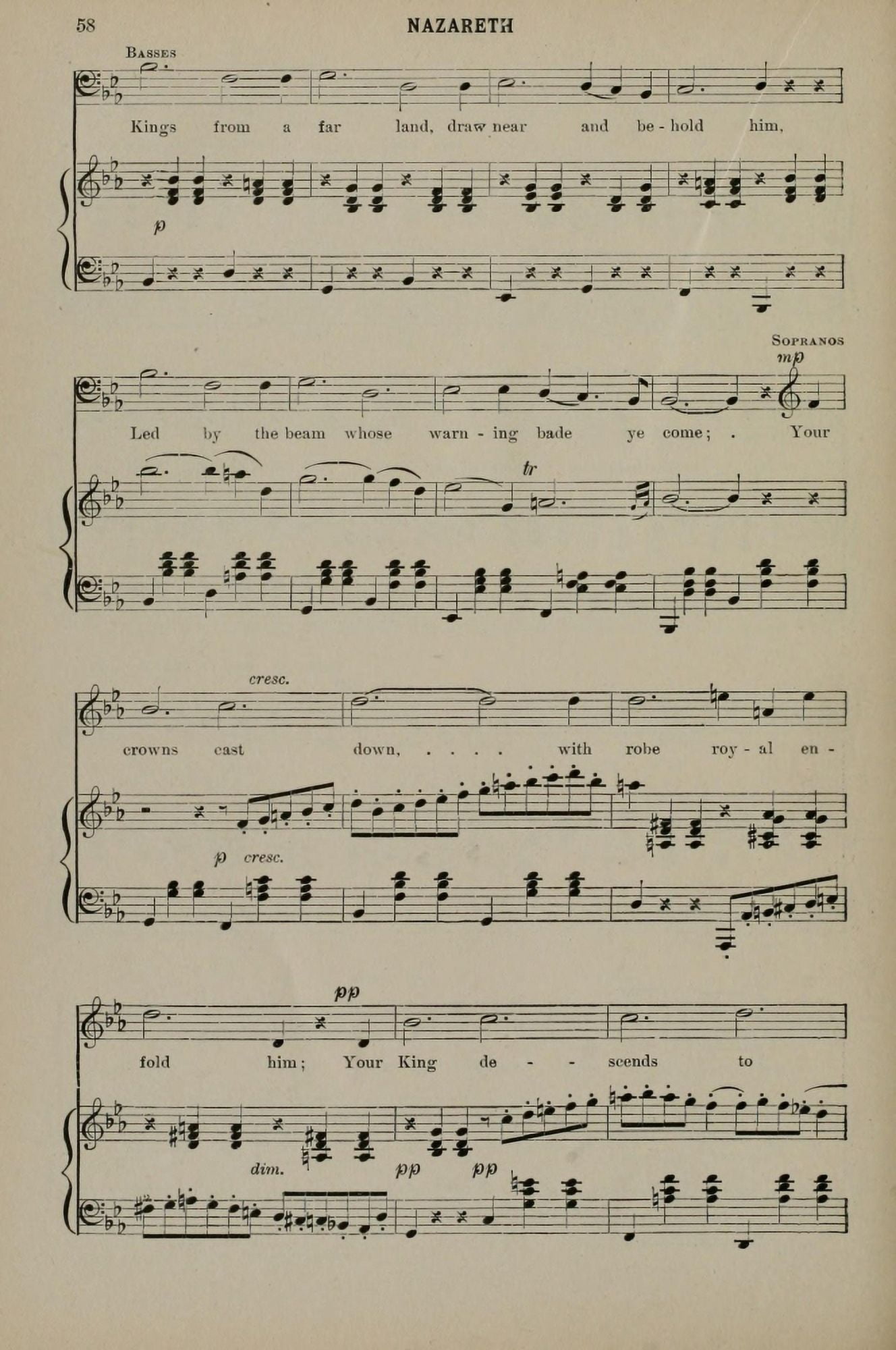 Nazareth 4 Chas Gounod Christmas Carols & Hymns 1910 Canvas Art - (24 x 36)
