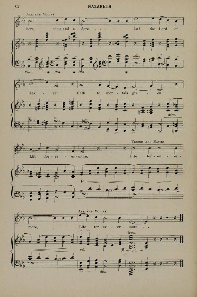 Nazareth 8 Chas Gounod Christmas Carols & Hymns 1910 Canvas Art - (18 x 24)