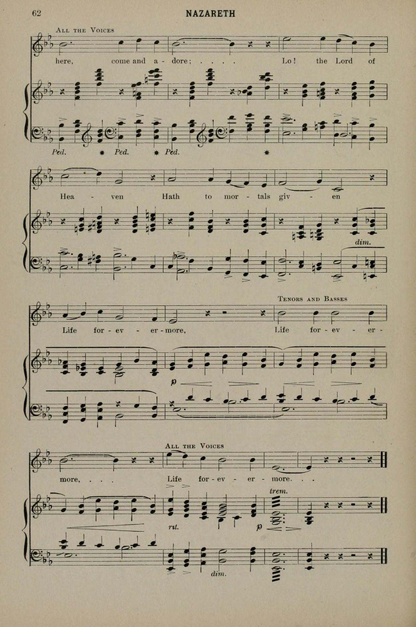 Nazareth 8 Chas Gounod Christmas Carols & Hymns 1910 Canvas Art - (24 x 36)