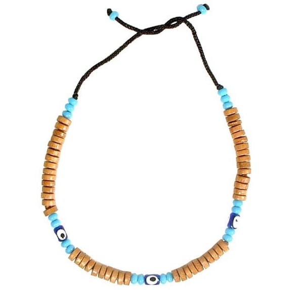 Nazari Evil Eyes Necklace - Light Brown