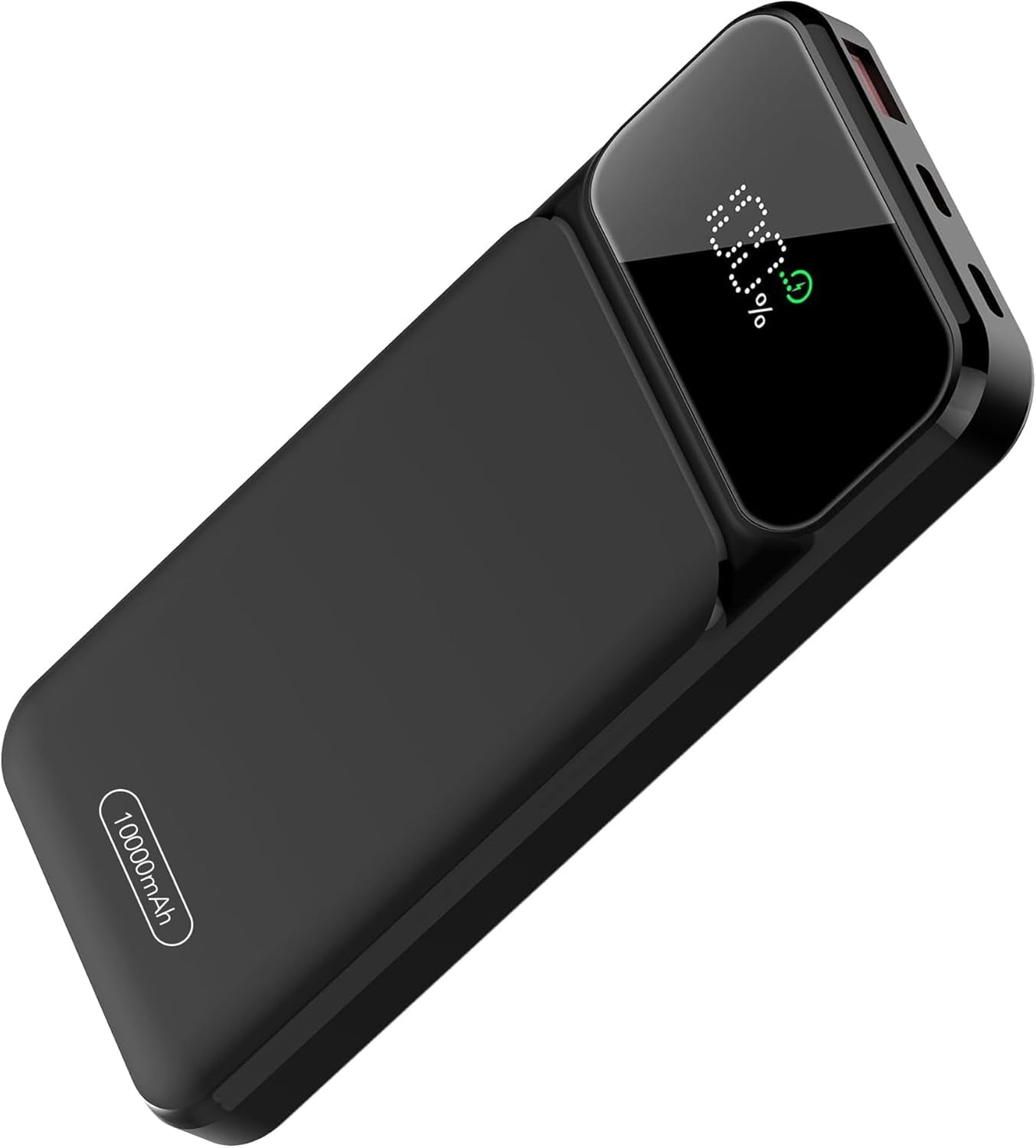 Nazarian Portable Charger Power Bank 10000mAh - Fast Charging Battery Pack - Portable with Built-in Cable, LED Display, Type-C & USB-A Ports, Travel Essentials Portable Phone Charger for Phones