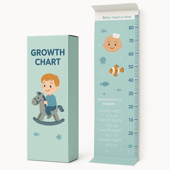Nazarian's Baby Growth Chart Height Ruler, Ocean Theme Wall Decor, 80cm Measurement Scale