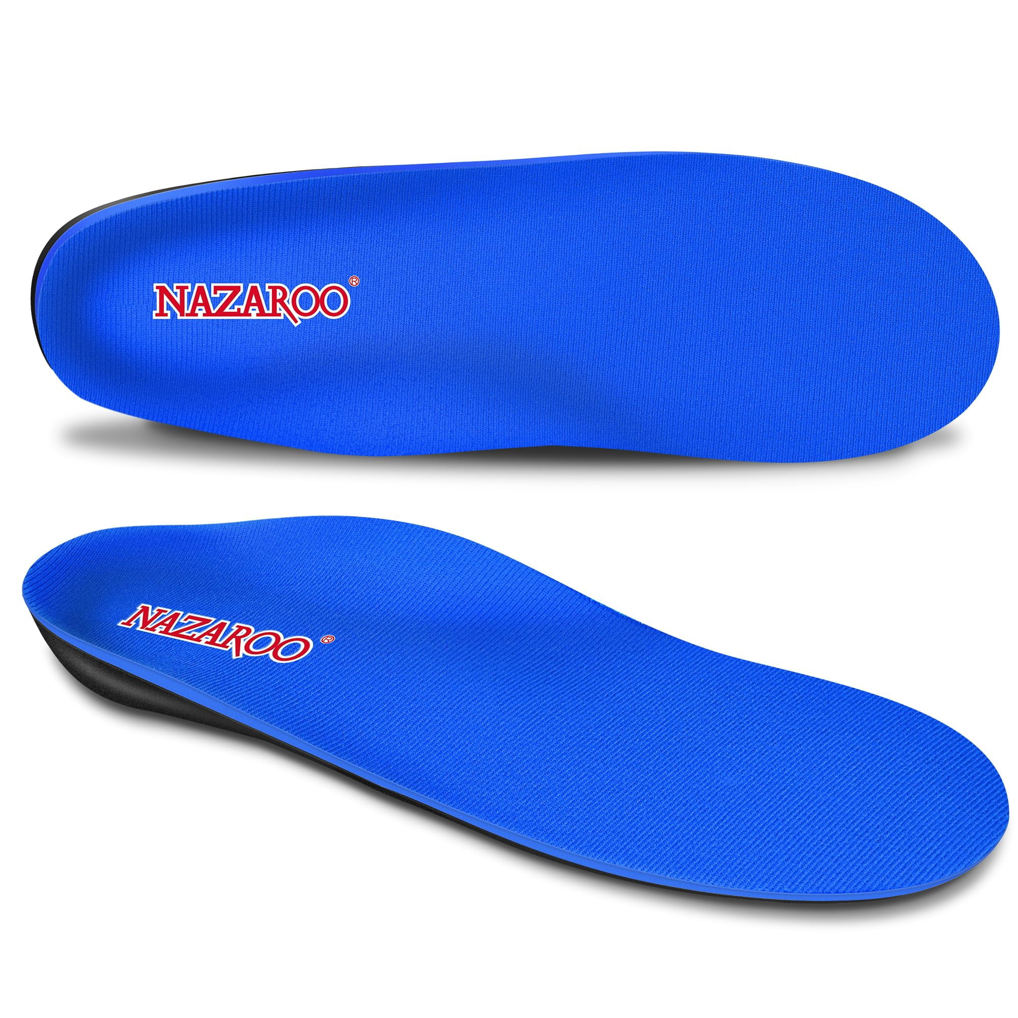 Nazaroo Orthotic Shoe Insoles for Flat Feet and Arch Pain Relief, Blue