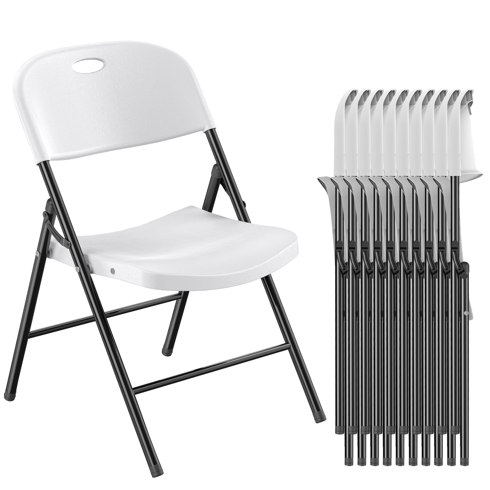 Nazhura Patio Steel Indoor and Outdoor Party Durable and Sturdy Folding Chair, "1 Set of 10"