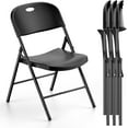 thumbnail image 1 of Nazhura 350 Weight Limit Heavy Duty Plastic Folding Chair with Reinfoced Steel Frame for Indoor and Outdoor, Wedding, Party, Restaurant, Meeting Room, Patio and Garden (Black, 4 Pack), 1 of 15