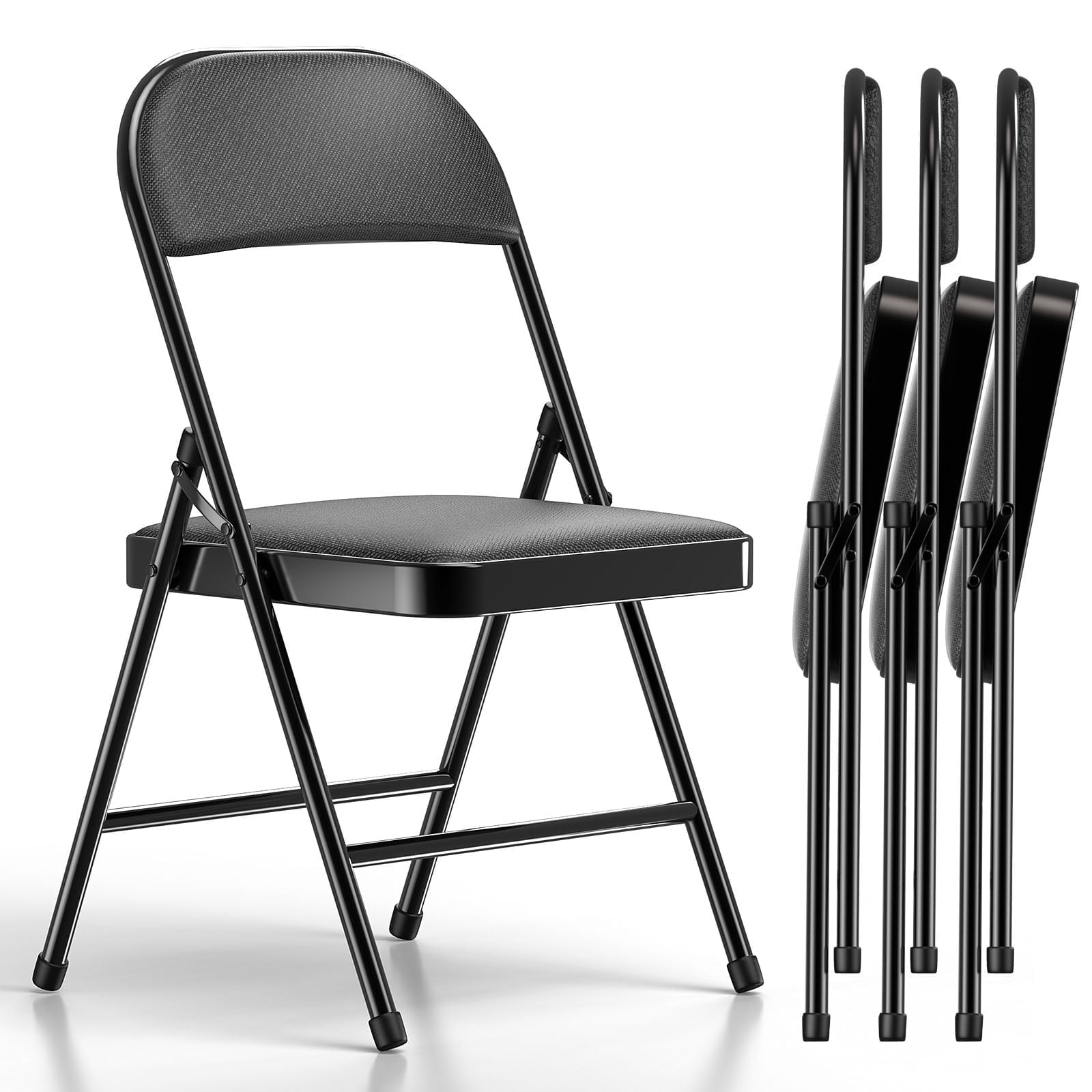ナッツファニチャー　NATS furniture　フォールディング　折りたたみ Nazhura Metal Folding Chairs, Set of 4, Padded Indoor/Outdoor
