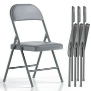 Nazhura 4 Pack Folding Chairs with Padded Cushion and Back, Padded Folding Chairs for Home and Office, Indoor and Outdoor Events