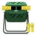 thumbnail image 1 of Nazhura Compost Tumbler Bin Composter Dual Chamber 43 Gallon, Green, 1 of 8