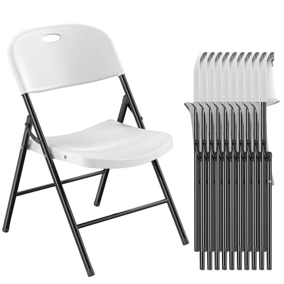 Nazhura Patio Steel Indoor and Outdoor Party Durable and Sturdy Folding Chair, "1 Set of 10"