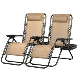 Bonnlo Zero Gravity Chairs Set of 2 Patio Folding Lounge Chairs Outdoor  Recliners with Pillow and Cup Holder Adjustable Reclining Lawn Chair for  Deck,Patio,Beach,Yard(Brown) - Yahoo Shopping