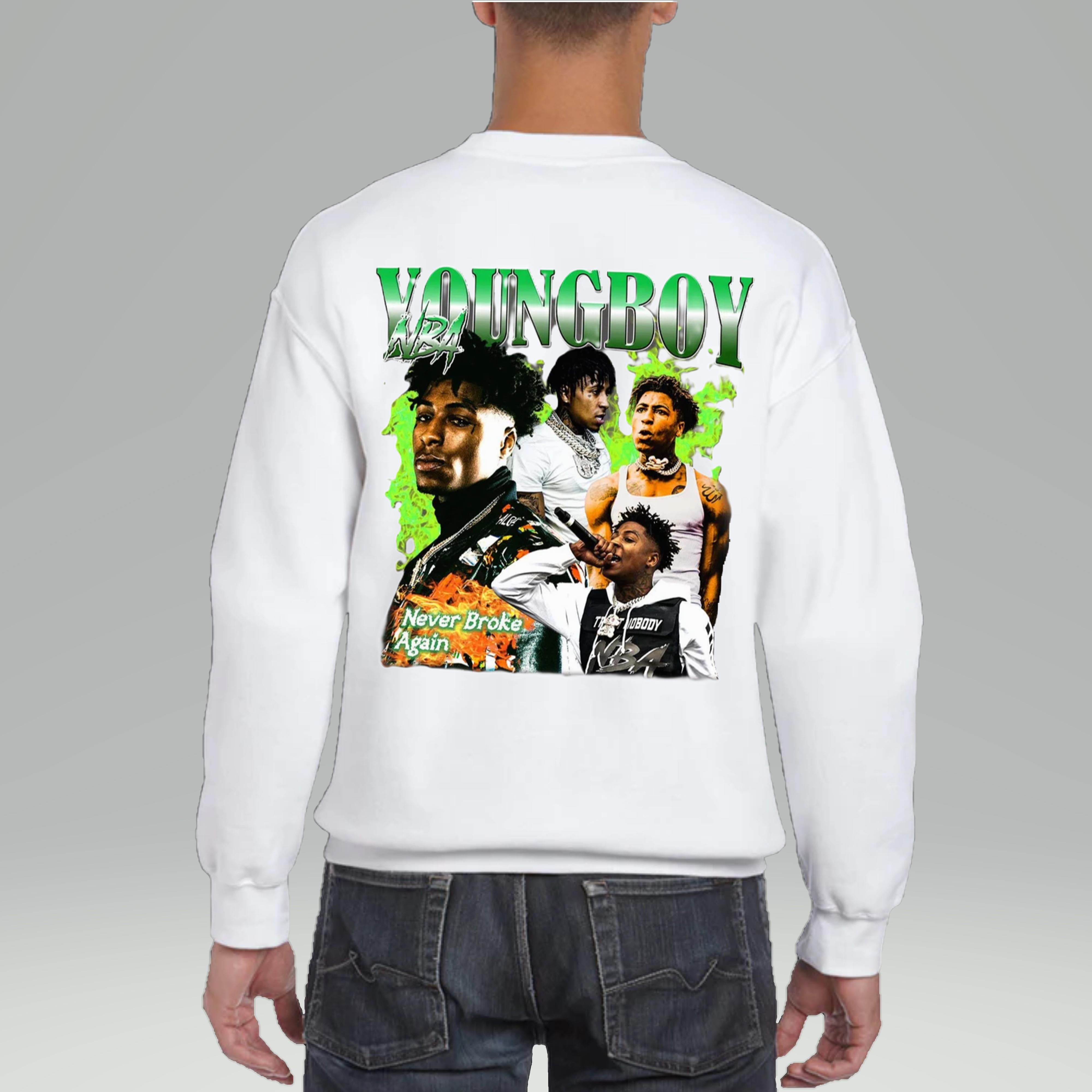 Nba Youngboy Sweatshirt Back Side Print - Nba Youngboy Homage Graphic ...